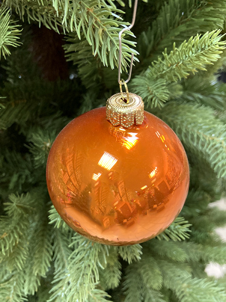 Шар елочный стекл. "Глянцевый" 8 см, [12]