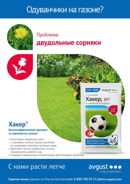 Хакер 2,5г (гербицид направленного действия по газону)