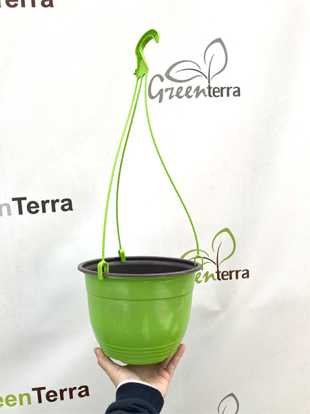 Кашпо подвесное формованное, салатовое 3.5л