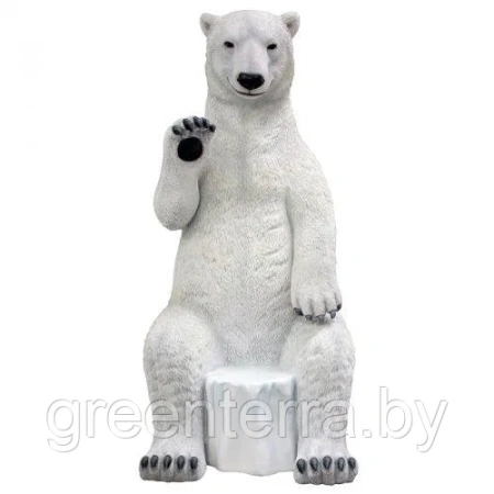 Новогодняя фигура для фотозоны "Белый медведь"