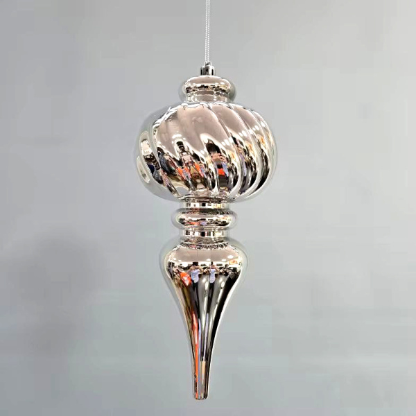 Украшение елочное "Сосулька" 25см серебро [HL202508]