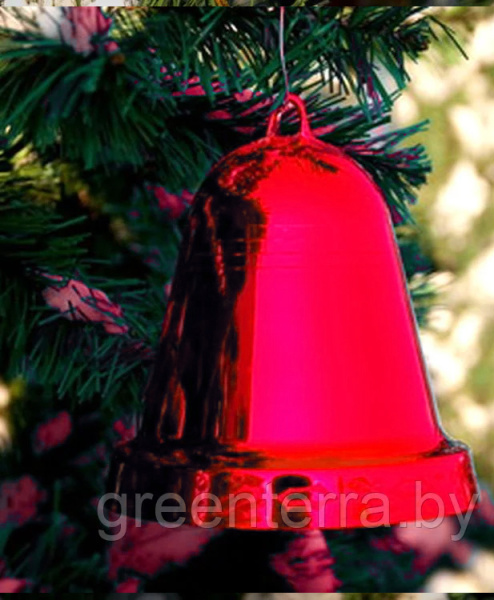 Украшение для больших ёлок "Колокольчик глянцевый" 25см, разные цвета