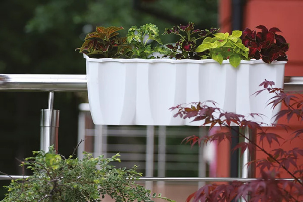 Кашпо на перила, белое Crown DCRO