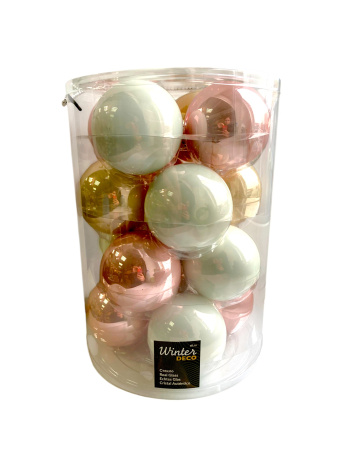 Набор шаров елочных стекл. Жемчужная Нежность 8см, 16шт [140792]