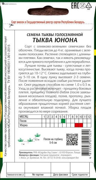 тыква Юнона (голосемянная)