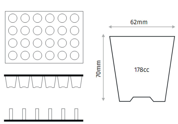 Кассета для рассады, 28 ячеек (178мл)