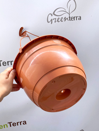 Кашпо подвесное, терракотовое, ø 25см, высота 15см, объём 5л.