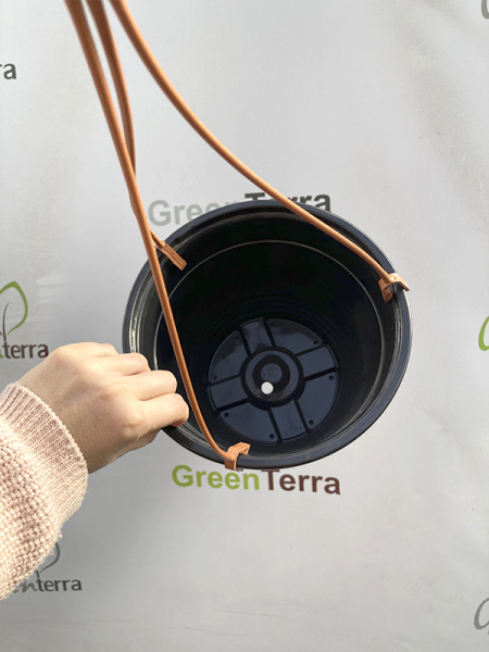 Кашпо подвесное, терракотовое, ø 22см, высота 15см, объём 3.5л. формованное