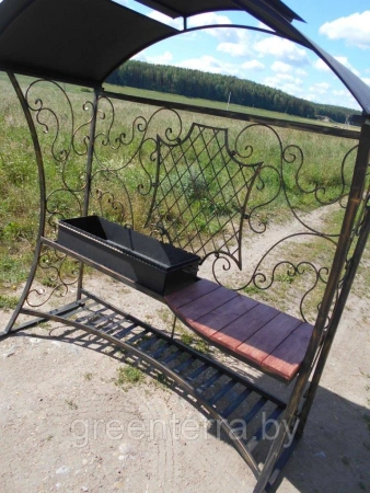 Кованый мангал с крышей "Варвик" плюс