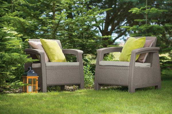 Комплект мебели из искусственного ротанга Corfu Rest Sett, капучино [241723]