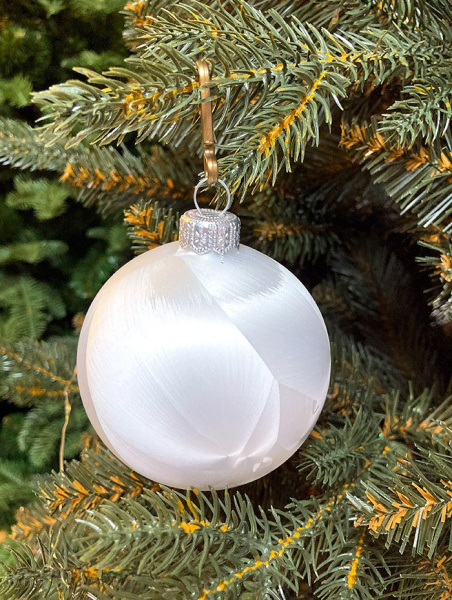 Шар елочный стекл. "Текстурный" 8 см, [55]