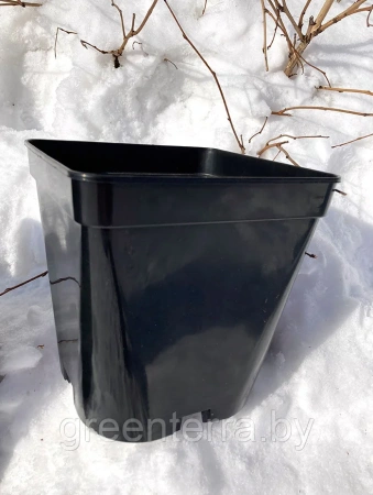 Горшок для рассады квадратный литой 3 л, 16*16*16 см (круглое дно)