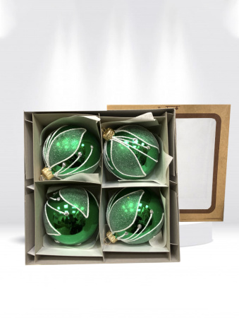 Набор шаров пластик. декор №5 разные цвета, 6см / 8см / 10см Шар пластиковый декорированный