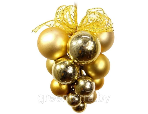 Украшение для больших ёлок "Гроздь из разных шаров" 50 см