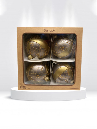 Набор шаров пластик. декор №6 разные цвета, 6см / 8см / 10см Шар пластиковый декорированный