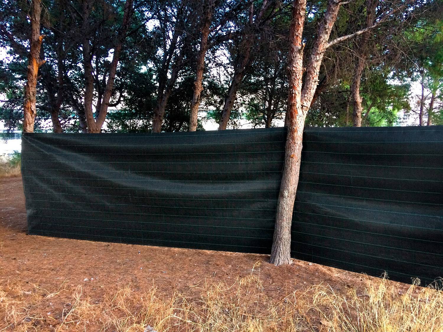 Сетка для ограждения из полипропиленовой ткани, чёрная, высота 1.8м (100гр/м2) Сетка для ограждения из полипропиленовой ткани, чёрная, высота 1.8м (100гр/м2)