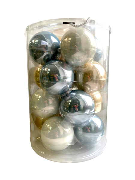 Набор шаров елочных стекл. Летний Ветер 8см, 16шт [2000176]