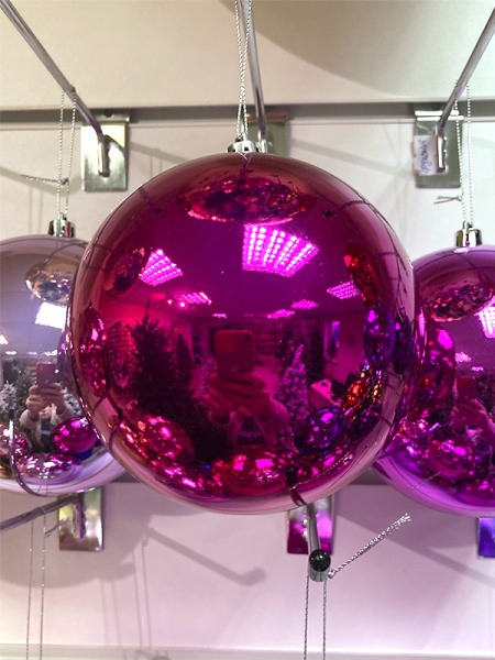 Шары пластиковые, глянец малиновый с