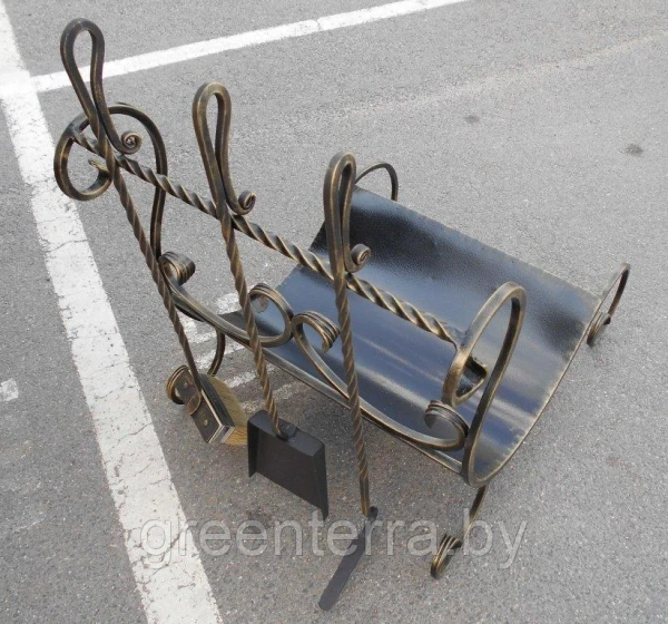 Кованый прикаминный набор "Волна" из 4 предметов