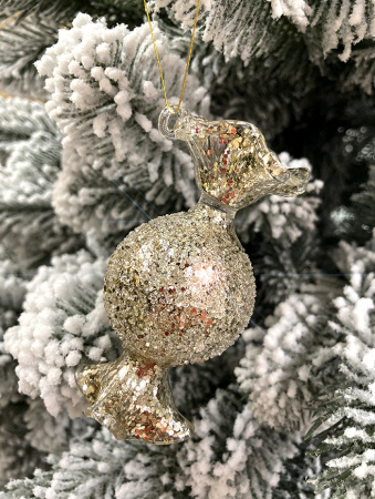 Игрушка елочная стекл. Конфета 9см [52331]