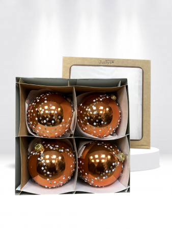 Набор шаров пластик. декор №8 разные цвета, 6см / 8см / 10см Шар пластиковый декорированный