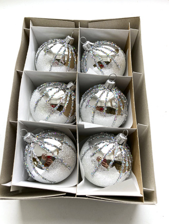 Набор шаров пластик. декор №10 разные цвета, 6см / 8см / 10см Шар пластиковый декорированный