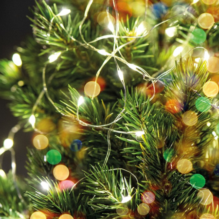 Светодиодная гирлянда Роса Feron CL570 20LED белый, 2м IP20, от батареек [32365]