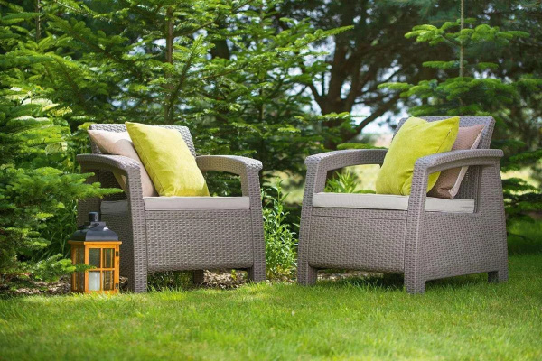 Набор мебели из искусственного ротанга CORFU DUO, капучино [258977]