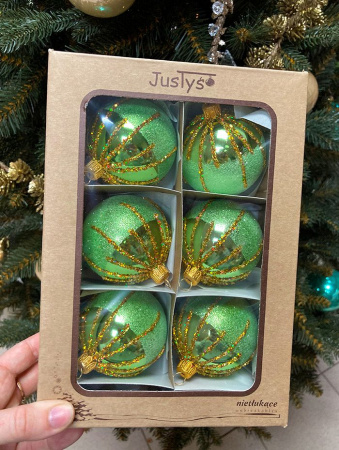 Набор шаров пластик. декор №10 разные цвета, 6см / 8см / 10см Шар пластиковый декорированный