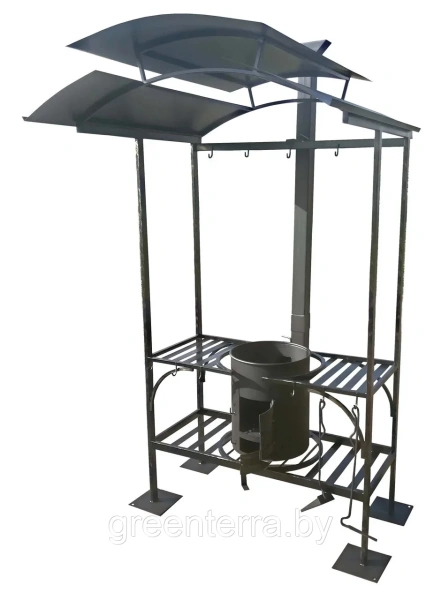 Печь для казана с крышей "Комфорт" на 12 л