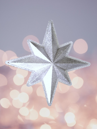 Украшение для больших ёлок "Звезда из двух половин" парча 30см