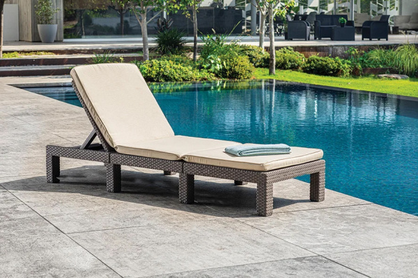 Лежак из искусственного ротанга DAYTONA, капучино [252225]