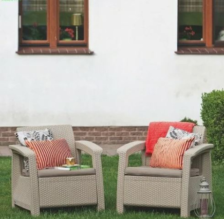 Набор мебели из искусственного ротанга CORFU DUO, капучино [258977]