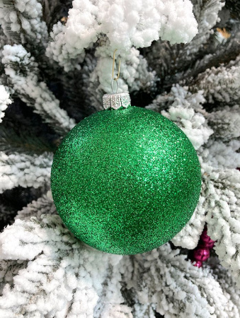 Шары пластиковые, парча зелёный В06 Шары пластиковые, парча зелёный