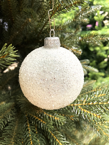 Шары пластиковые, парча жемчужный В43