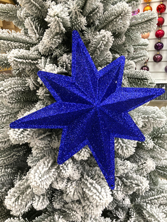 Украшение для больших ёлок "Звезда из двух половин" парча 30см