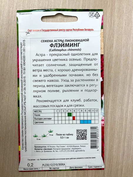 астра пионовидная Флэйминг