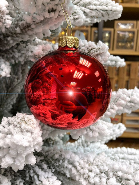 Шар елочный стекл. 8 см, [24]