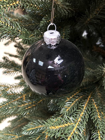 Шар елочный стекл. "Глянцевый" 8 см, [G-35]