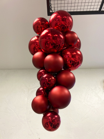 Украшение для больших ёлок "Гроздь из разных шаров" 50 см