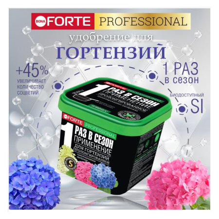 Удобрение пролонгированное Bona Forte "Для гортензий" с биодоступным кремнием, 1 л