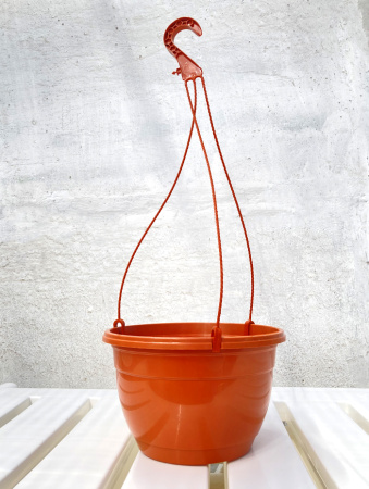 Кашпо подвесное, терракотовое, ø 25см, высота 15см, объём 5л.