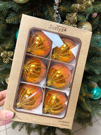 Набор шаров пластик. декор №10 разные цвета, 6см / 8см / 10см Шар пластиковый декорированный