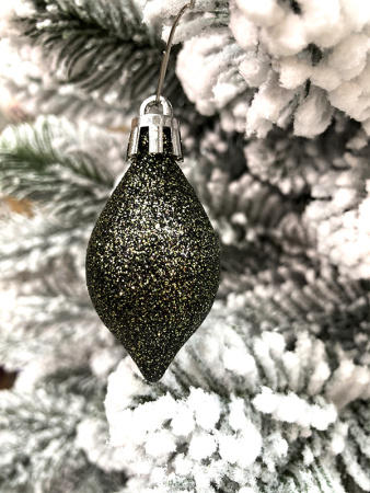 Набор стекл. елочных игрушек "Луковки Бурре" 5.5см зеленый, 12 шт [CAN226040-1]