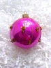 Шар елочный стекл. "Розовый с блёстками" 8см