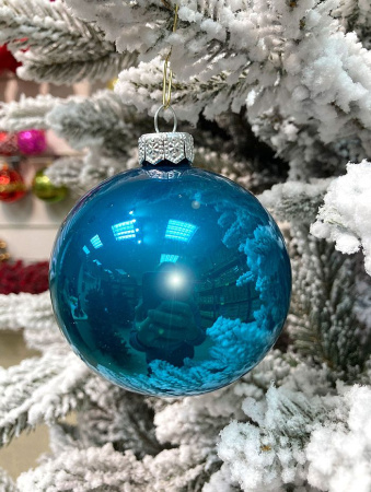 Шар елочный стекл. "Глянцевый" 8 см, [155]