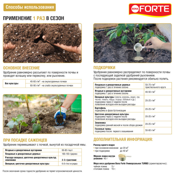 Удобрение пролонгированное Bona Forte TURBO "Универсальное" с биодоступным кремнием, 1 л