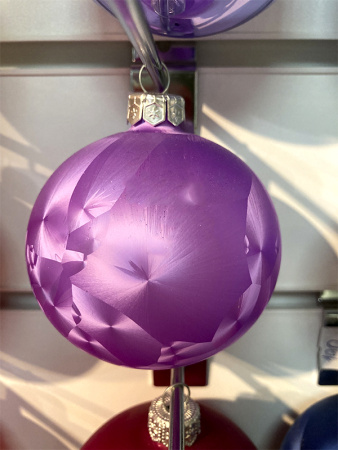 Шар елочный стекл. "Текстурный" 8 см, [80]