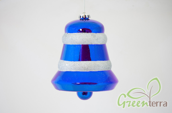 Украшение для больших ёлок "Объёмный колокольчик глянцевый" 15см, разные цвета