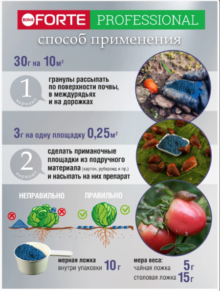 Bona Forte Супер гранулы от слизней и улиток, 500мл